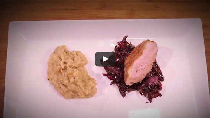 Entenbrust mit Maronenpüree